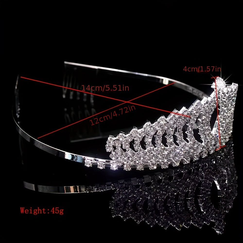 Rhinestone Queen Crown Tiara Headband Bridal Wedding Hair Accessory