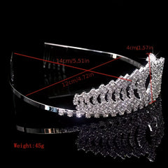 Rhinestone Queen Crown Tiara Headband Bridal Wedding Hair Accessory