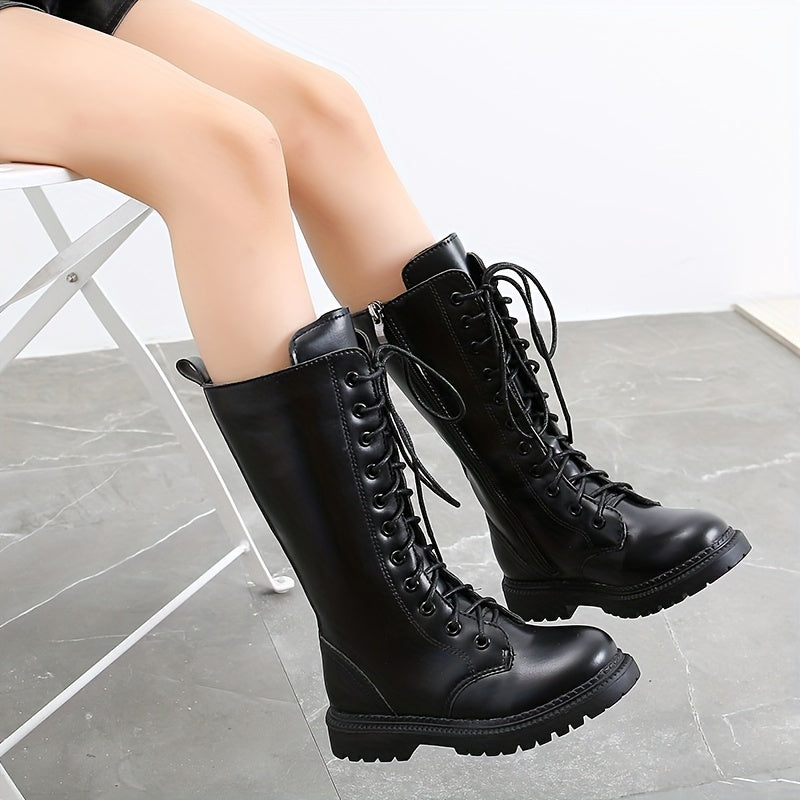 Girls Lace Up High Boots, Fall Winter Shoes