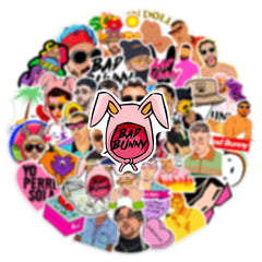 Bad Bunny Stickers 50 Pcs Vinyl Decals Laptop Skateboard Water Bottles Cars