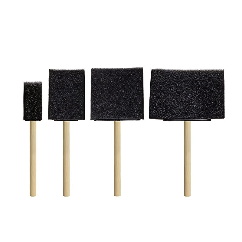 4Pcs Wooden Handle Sponge Brush Art Craft Painting Tool