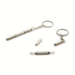 Stainless Steel Eyeglass Repair Screwdriver Keychain Tool Kit