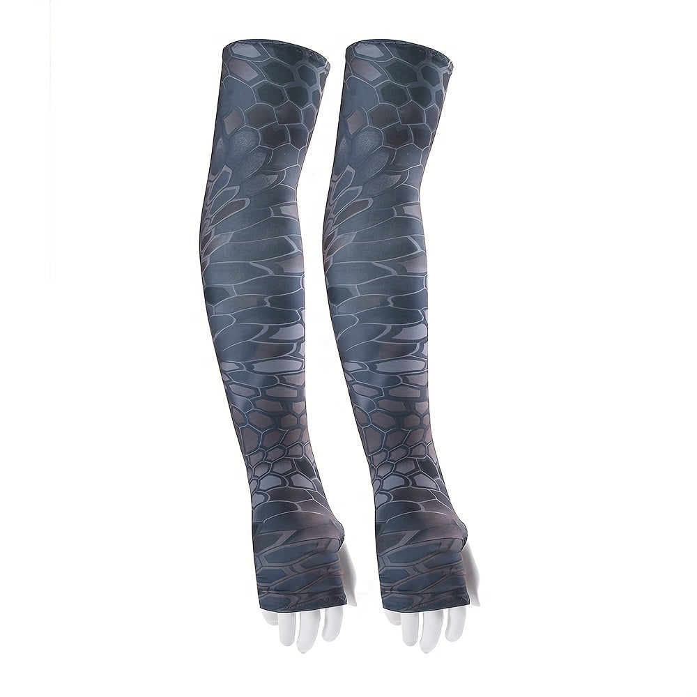 Camouflage Ice Silk Sunscreen Sleeves for Outdoor Activities Unisex