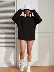 Casual Drop Shoulder Crew Neck Sweatshirt
