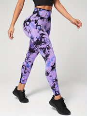 Tie Dye Sports Seamless High Waist Yoga Leggings