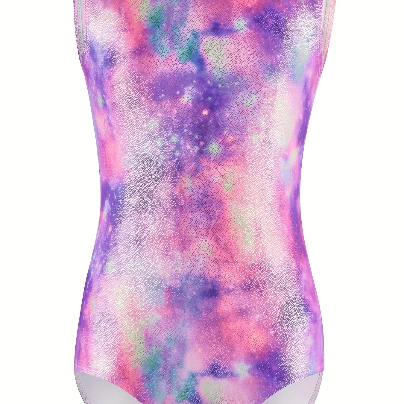 Stretchy Tie Dye Sleeveless Gymnastics Leotard Dance Suit