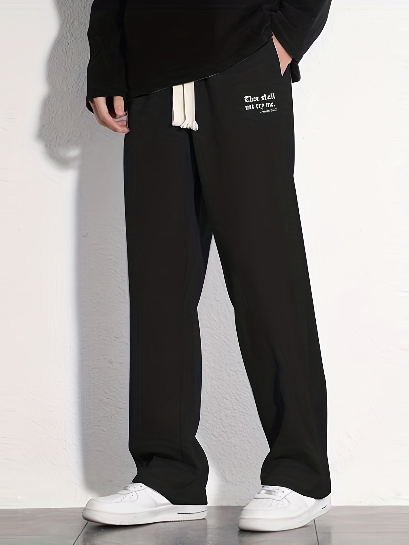 Men's Casual Cotton Loose Fit Drawstring Pants