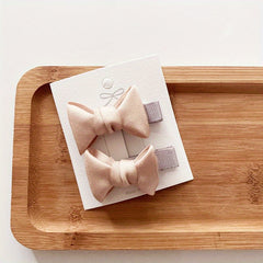2pcs Fabric Bow Hair Clips for Baby Girls