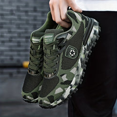 Men's Lace-up Camouflage Sneakers Lightweight Breathable Athletic Shoes