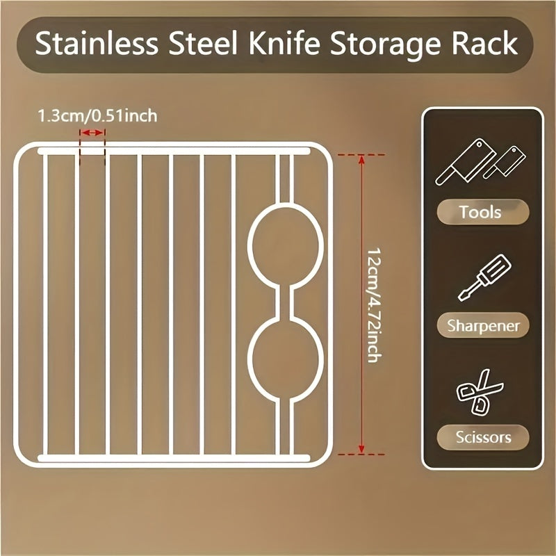 Stainless Steel Kitchen Utensil Holder Rest Countertop Wall-mounted Storage Rack