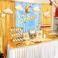 Golden Sequined Mesh Banner Party Supplies