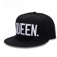 Queen King Embroidered Hip Hop Flat Brim Hat