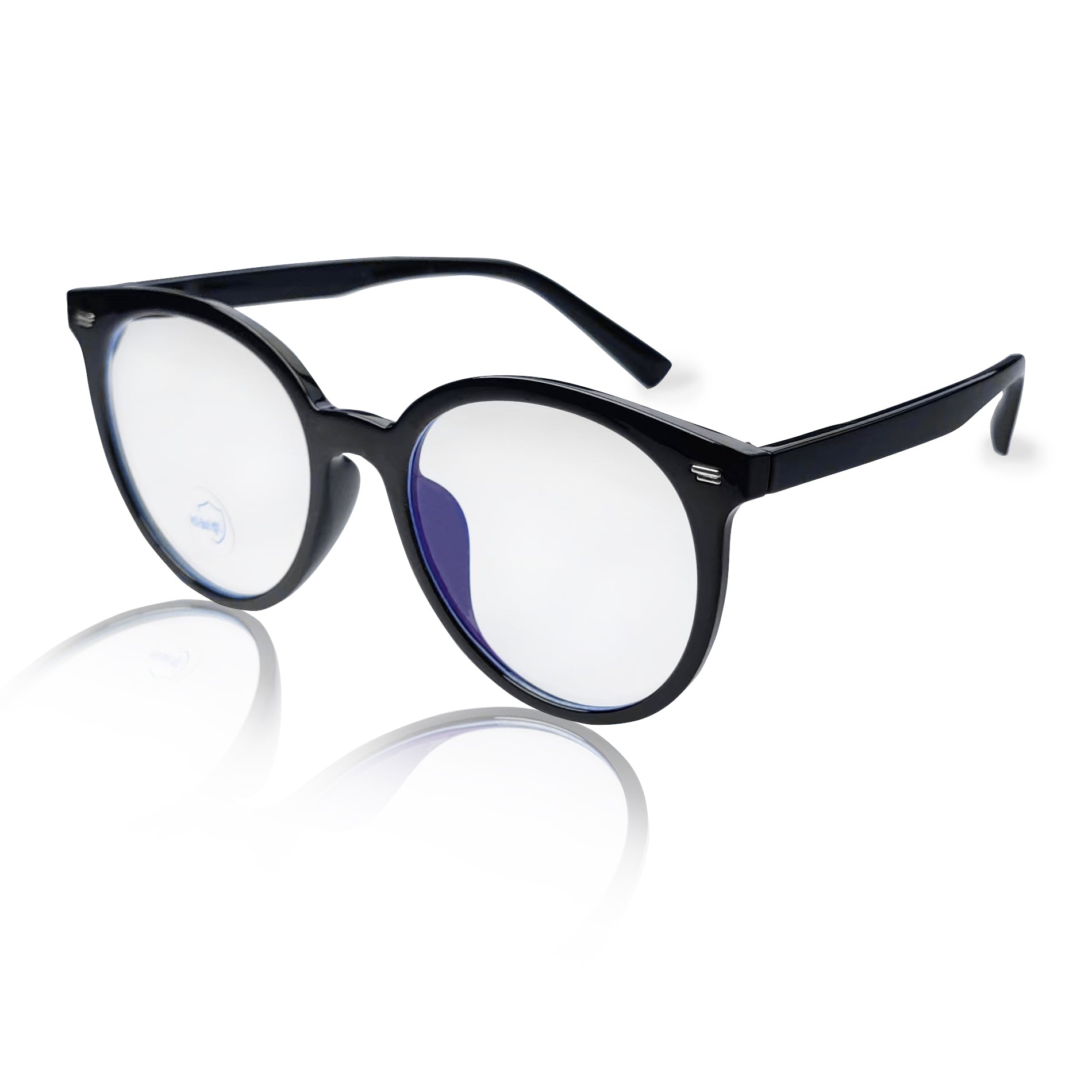 Oversized Computer Anti Light Glasses Round Metal Frame