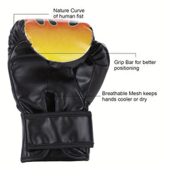1pc Flame Pattern Boxing Sanda Gloves