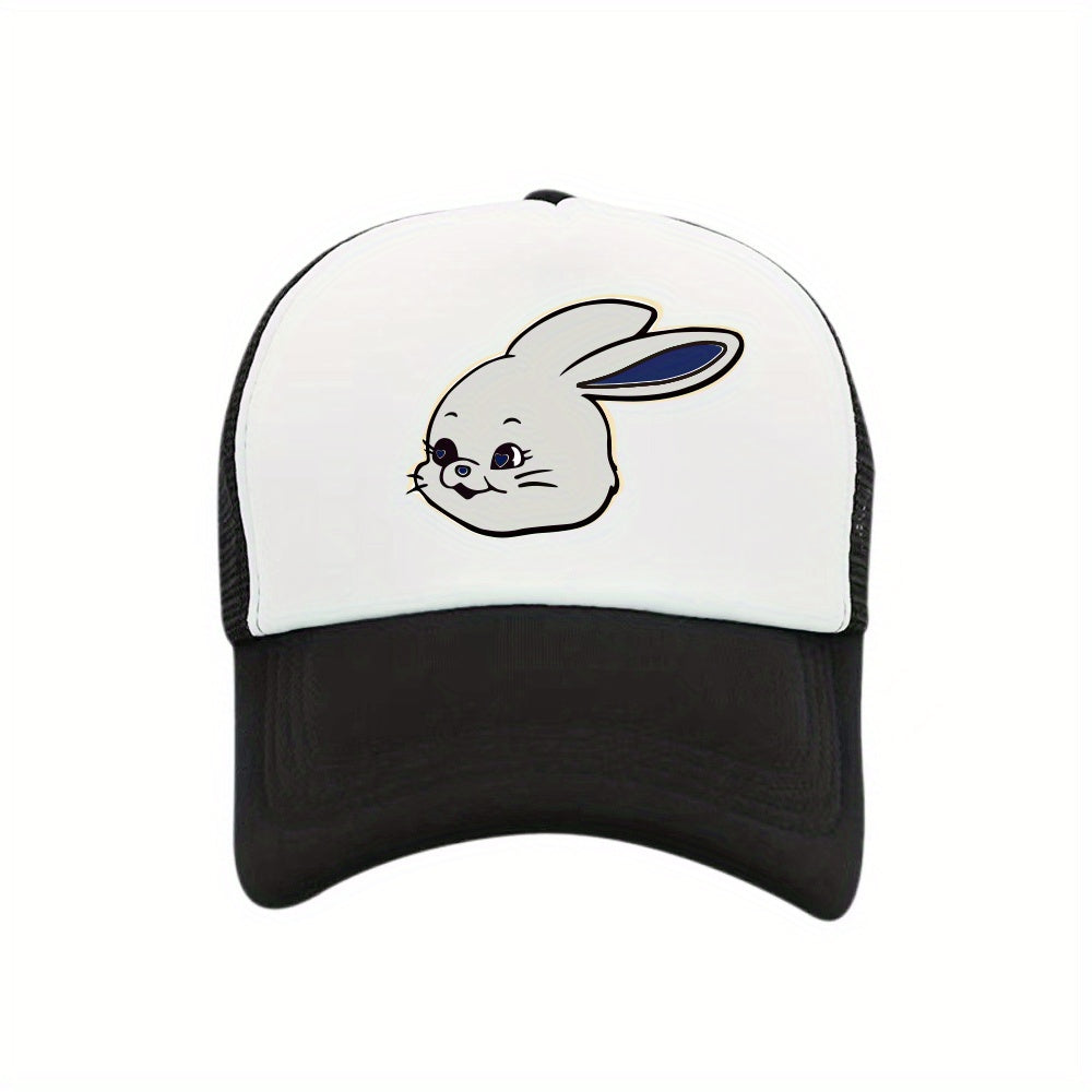 Rabbit Print Trucker Hat Baseball Cap
