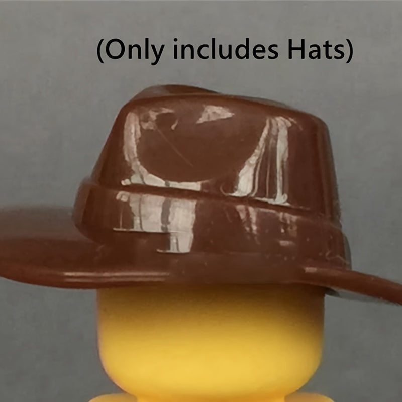 12pcs Mini Building Block Cowboy Hat DIY Christmas Dressing Toys