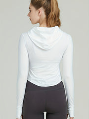 Comfy Yoga Jacket Full Zipper Long Sleeves Front Pockets Sports Coat