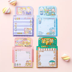 50 Sheets Cartoon Girl Sticky Notes for Decorating and Reminders