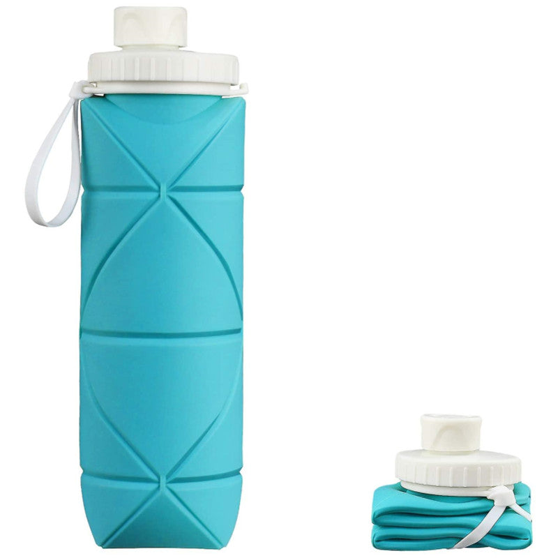 600ml Collapsible Water Bottle Leakproof Heat Resistant Silicone Travel Bottle