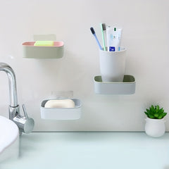 Smiling Face Double Layer Soap Holder Wall Mounted Soap Dish Plastic Soap Tray