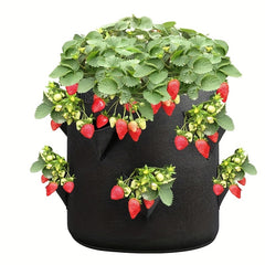 Strawberry Planting Bag, 8 Holes, Reinforced Handle, Breathable Non-woven Fabric