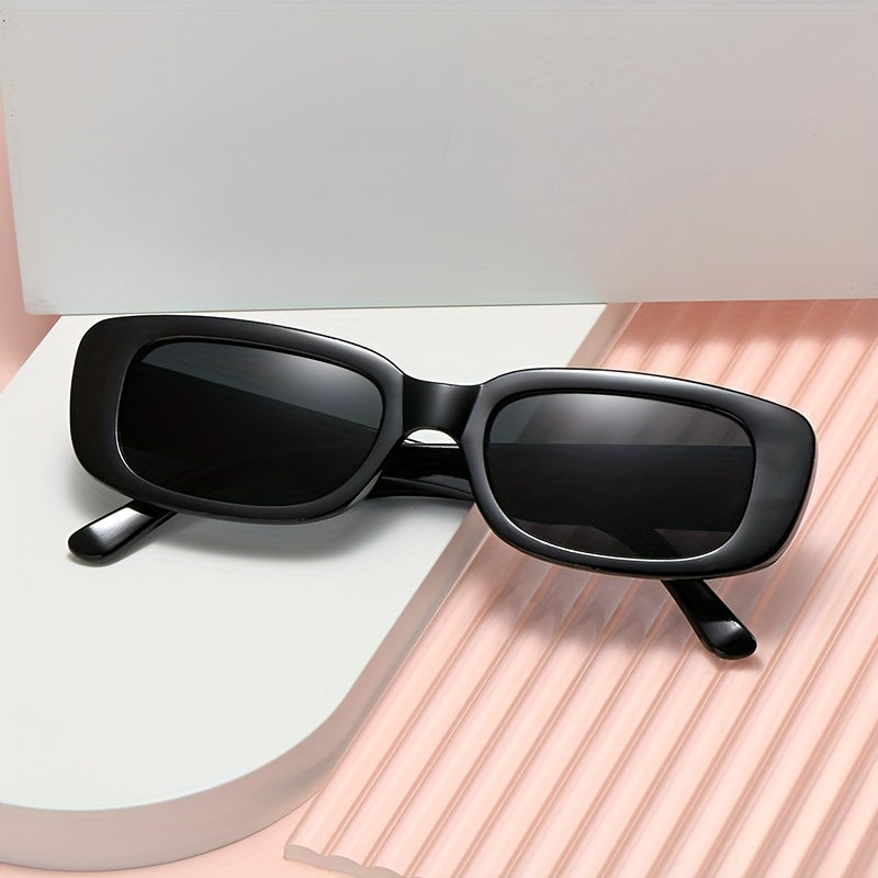 Rectangle Frame Sunglasses Mod Minimalist Glasses UV400
