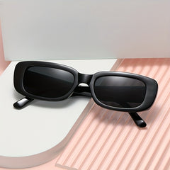 Square Frame Sunglasses Solid Vintage Wrap Around Glasses UV400