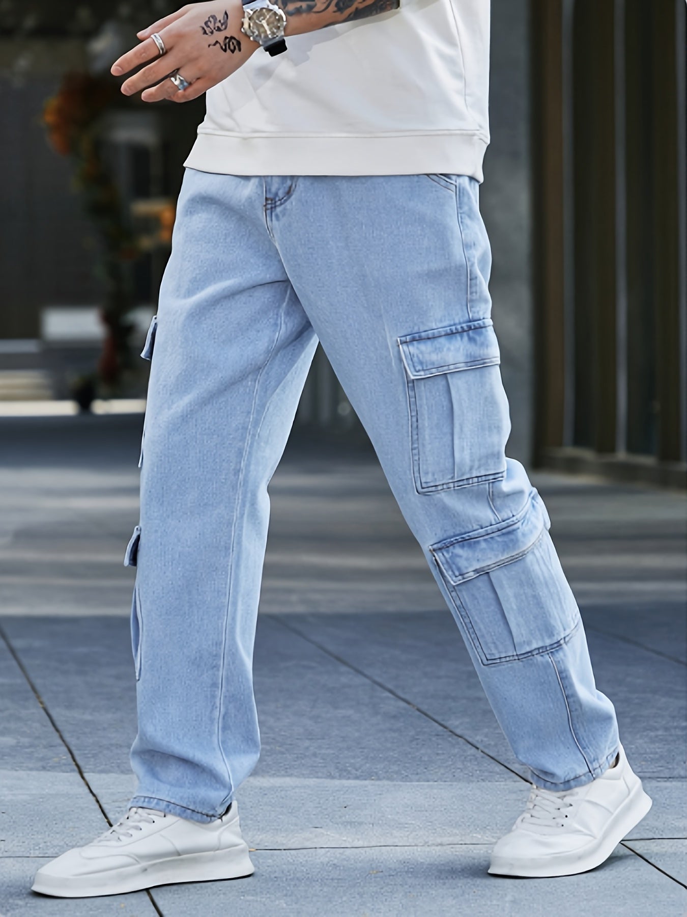 Loose Fit Jeans Mens Casual Street Style Denim Pants