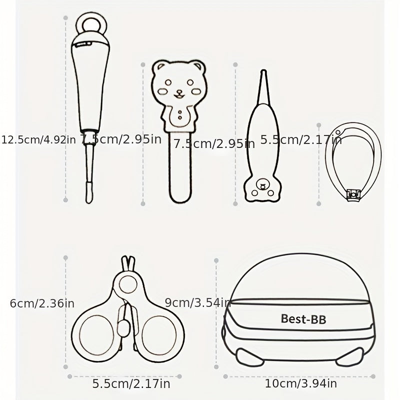 Baby Nail Clipper Set with Luminous Ear Spoon