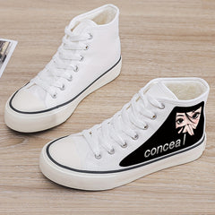 Anime Girl Plush Lined Thermal Canvas High Top Sneakers