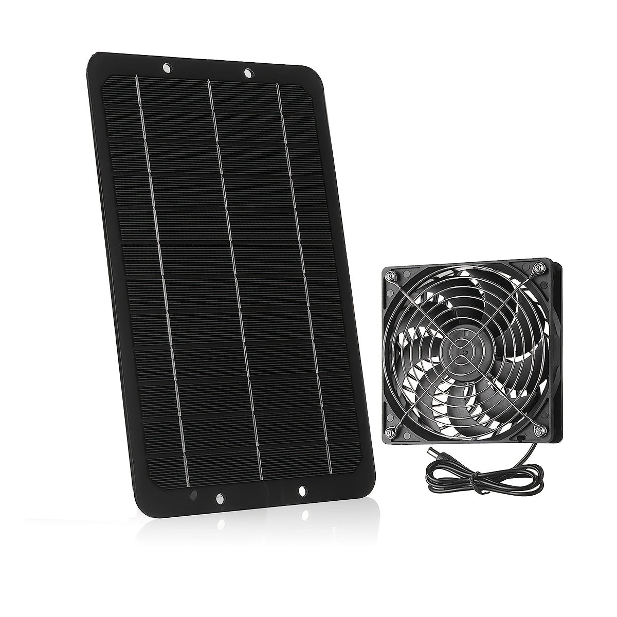 10W 12V Solar Panel Dual Fans Kit Portable Ventilation Fan Outdoor Waterproof