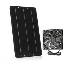 10W 12V Solar Panel Dual Fans Kit Portable Ventilation Fan Outdoor Waterproof