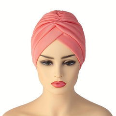 Ruched Turban Cap Elastic Head Wrap Ramadan Head Scarf Chemo Cap Women