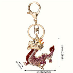 Chinese Zodiac Dragon Keychain Pendant for Keys Bags Wallets