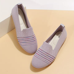 Women's Knit Ballet Flats Comfortable Slip On Shoes Casual Walking Flat