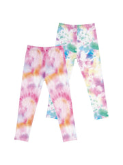 2pcs Girls Tie Dye Stretch Leggings Athletic Slim Yoga Pants Kids Clothes