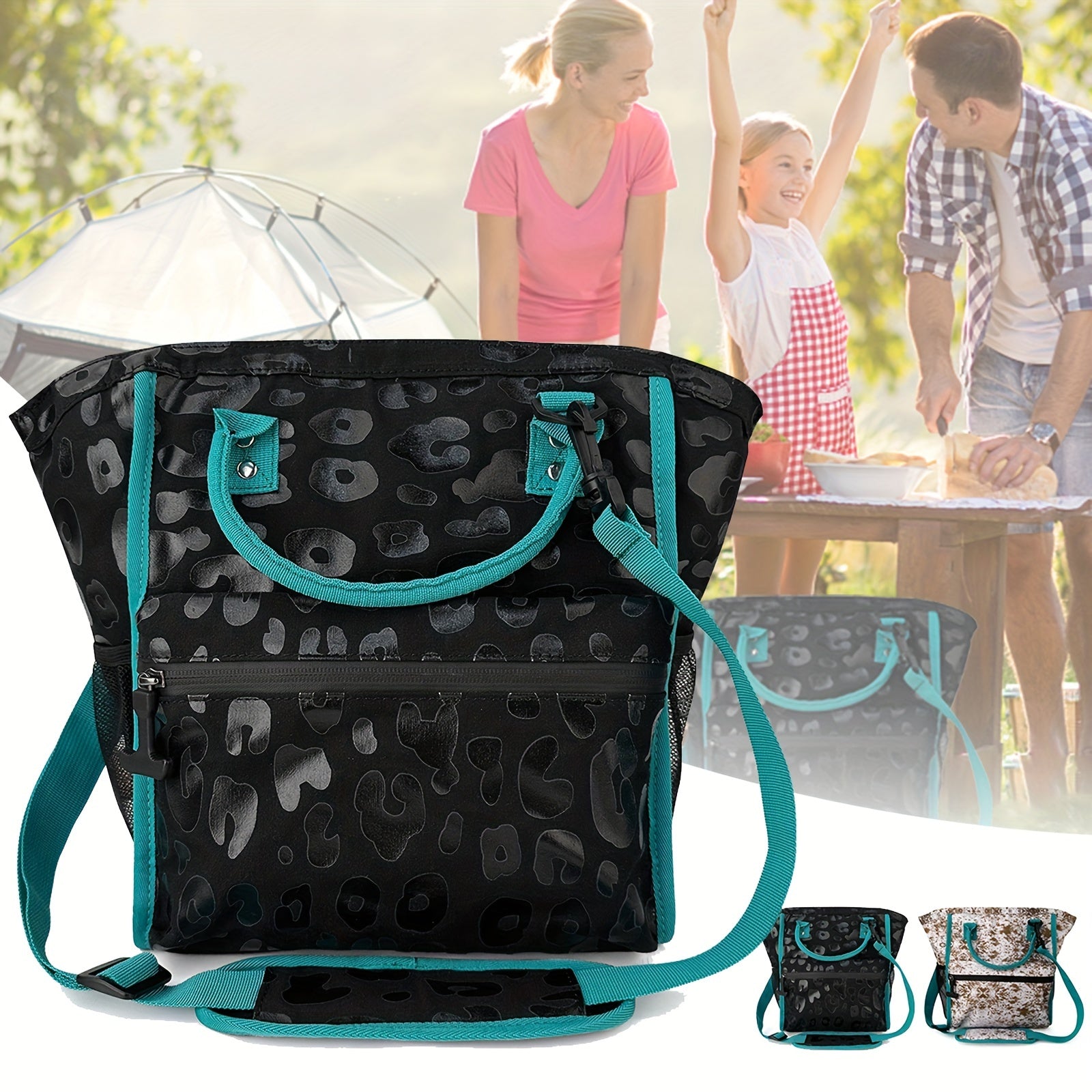 Leopard/Cow Print Insulated Lunch Bag for Office/School Outdoor Picnic