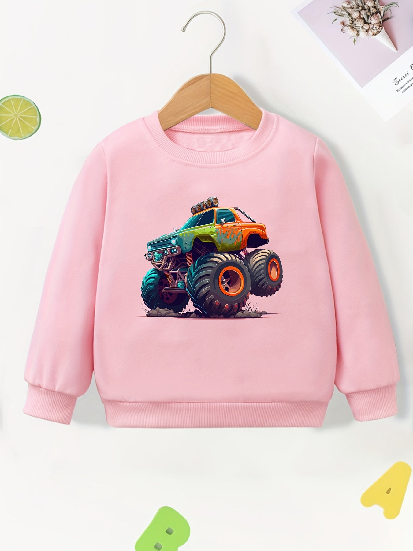 Boy's Off road & Monster Truck Print Sweatshirt