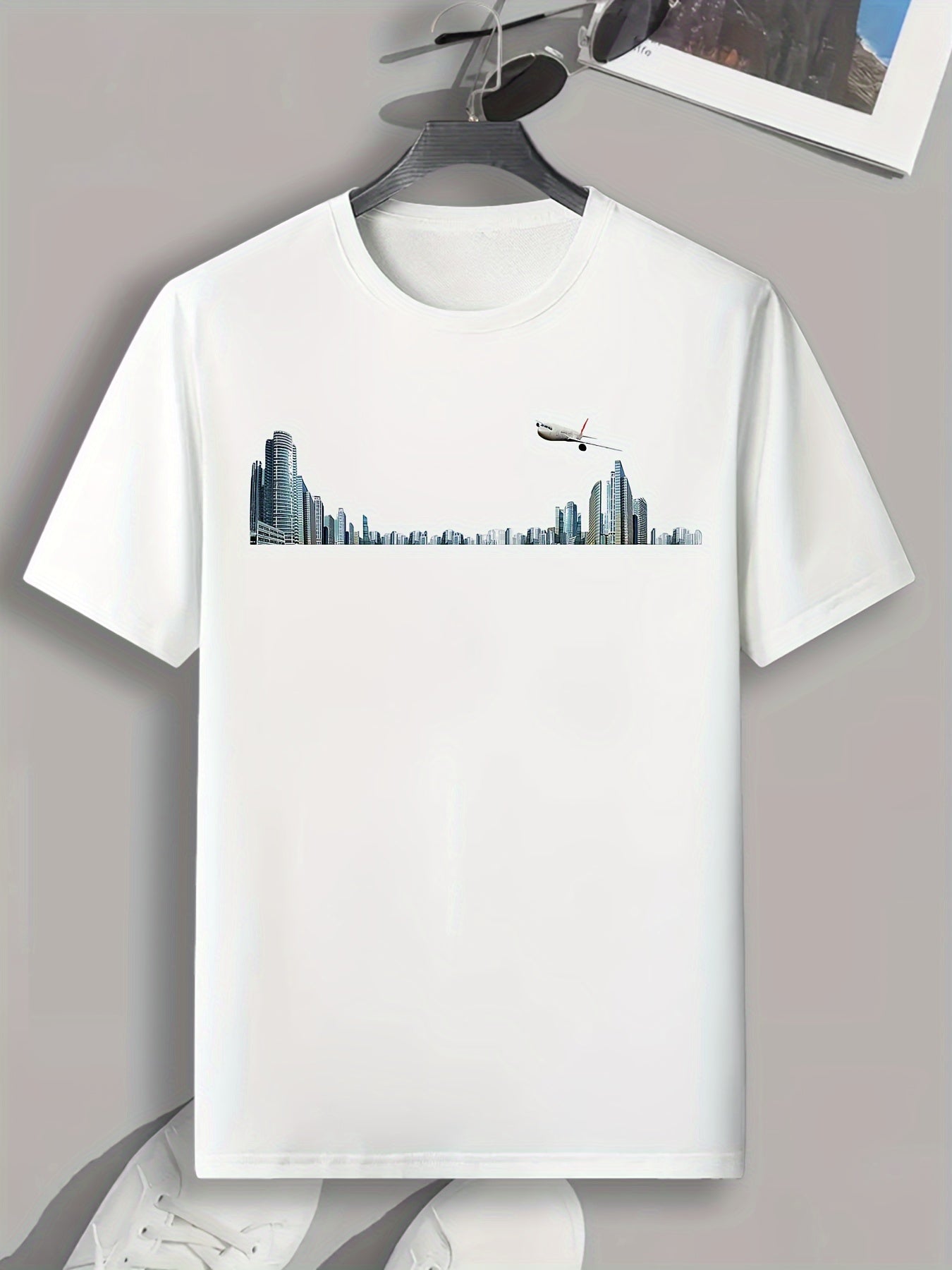 City View Print Men's Graphic T shirt Casual Comfy Tees For Summer Mens Clothing