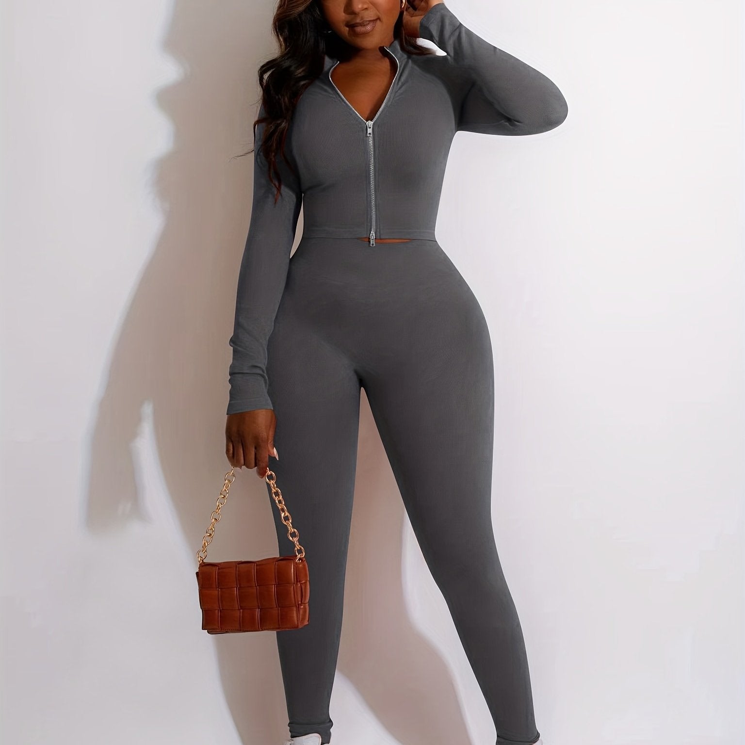 Casual Solid 2pc Set Jacket & Shorts Women's Clothing