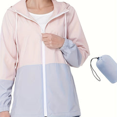 Women's Waterproof Hooded Raincoat Lightweight Packable Rain Jacket