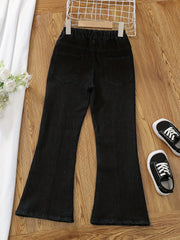 Girls' Casual Bell Bottom Pants Slim Fit Jeans For Kids