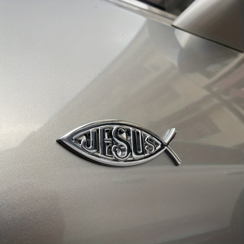2 Pack 3D Metal Jesus Decal Sticker - Upgrade Your Ride