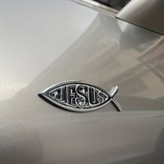 2 Pack 3D Metal Jesus Decal Sticker - Upgrade Your Ride