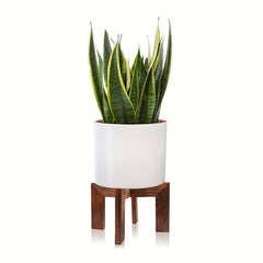 2 Wood Plant Stands Modern Rattan Flower Pot Stand Low Indoor Wooden Stool