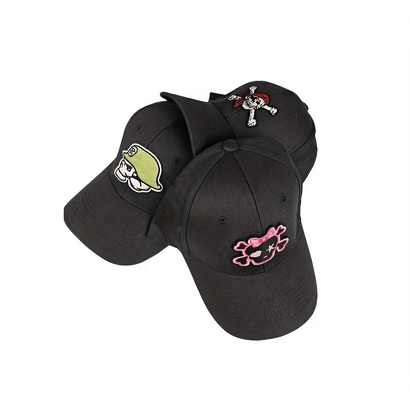 Gothic Skull Patch Baseball Cap Hip Hop Anime Cotton Dad Hats Adjustable