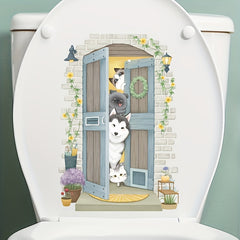 Home Decor Toilet Lid Sticker Waterproof PVC Removable Sticker