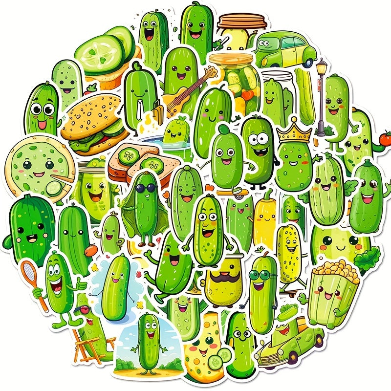 50pc Pickled Cucumber Stickers Hot Graffiti Decals