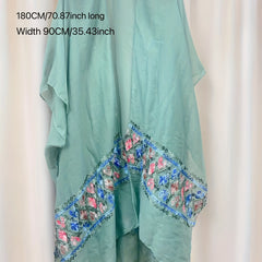 Boho Embroidery Shawl Large Wrap Sunscreen Cover Up Women