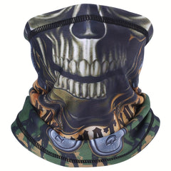 Ghost Skull Fleece Neck Cover Face Mask for Outdoor Winter Sports